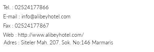 Alibey Butik Apart Hotel telefon numaralar, faks, e-mail, posta adresi ve iletiim bilgileri